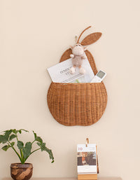 Handmade Woven Rattan Pear Shape Multifunctional Wall Basket