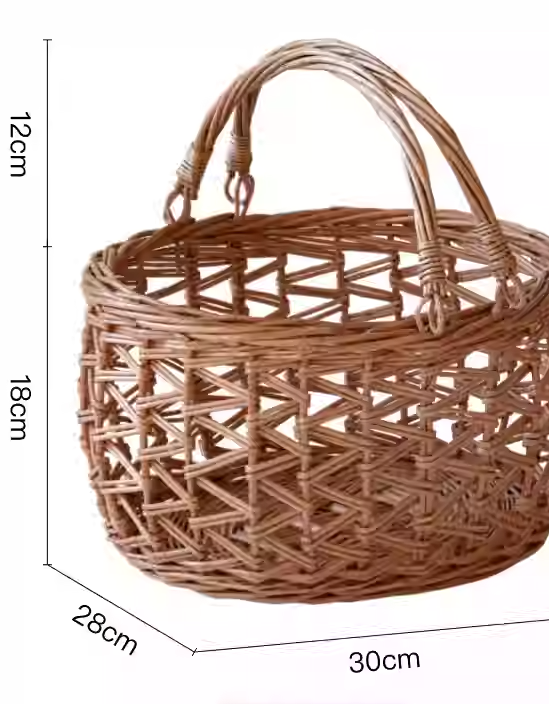 Handmade Woven Wicker Decorative Functional Storage Basket