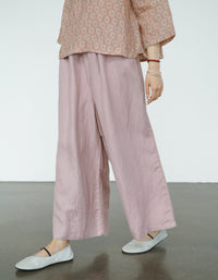 Herringbone Linen Blend Wide-Leg Pants