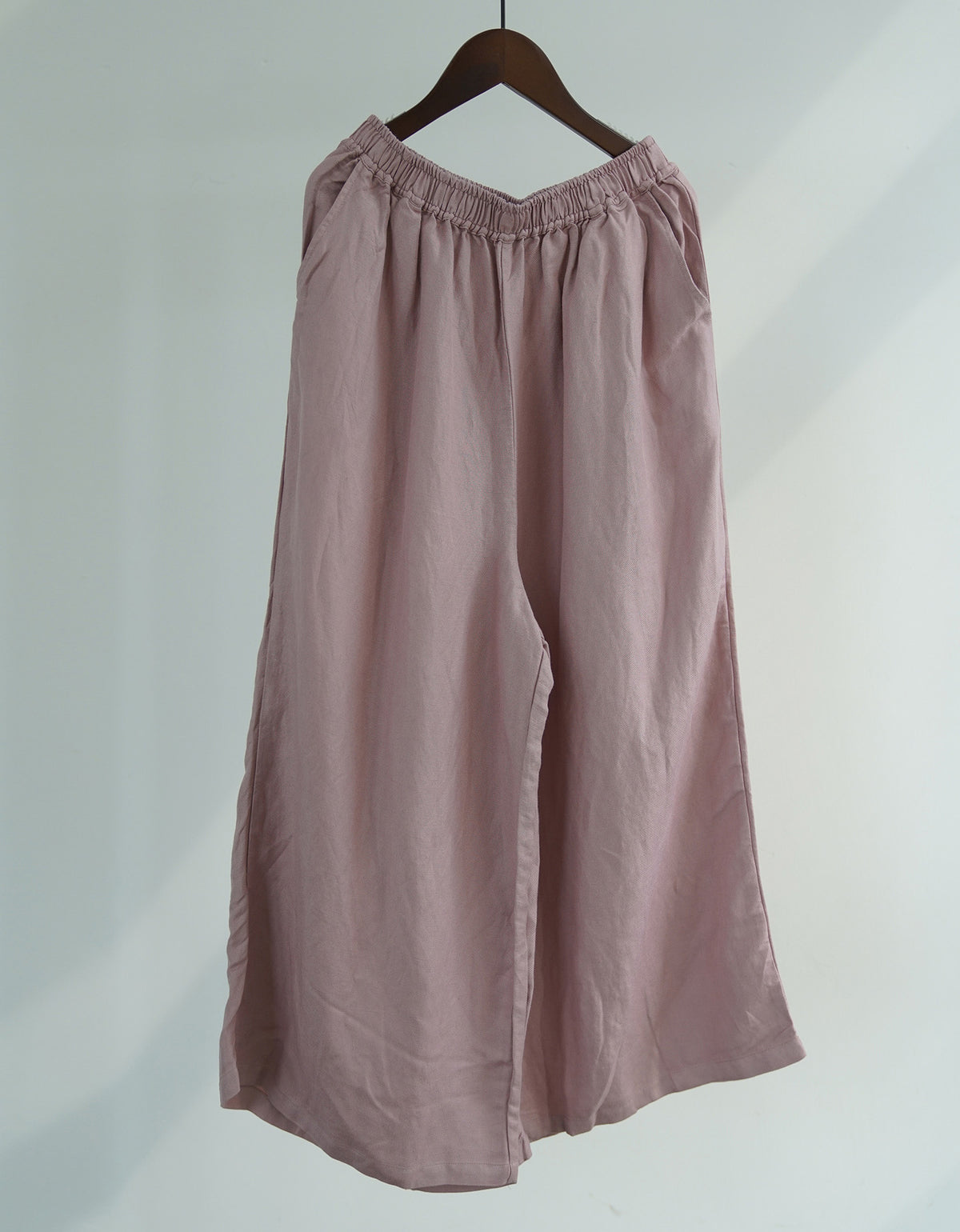 Herringbone Linen Blend Wide-Leg Pants