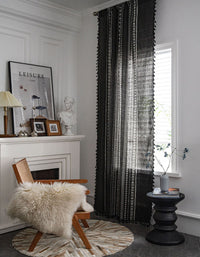 Indiana Pattern Printed Black Curtains