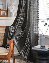 Indiana Pattern Printed Black Curtains