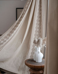 Italian Style Linen Cotton Embroidery Curtains