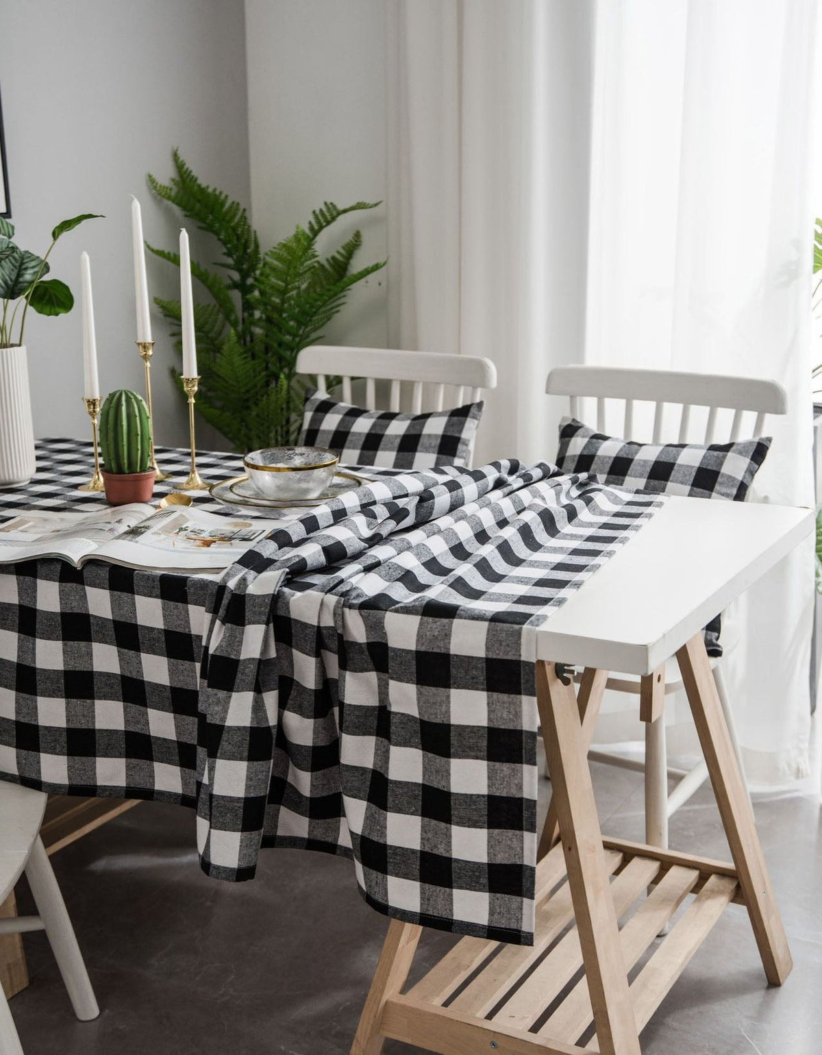 Large Gingham Tablecloth