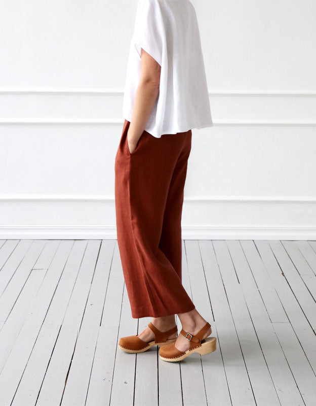 Linen Casual Elastic Waist Wide Leg Pants