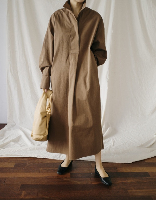 Long Loose Cotton Shirt Dress