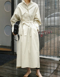 Long Loose Cotton Shirt Dress