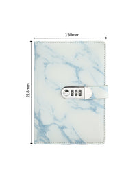 A5 Marble Surface Leather Skin Lock Notebook