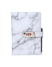 A5 Marble Surface Leather Skin Lock Notebook