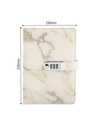 A5 Marble Surface Leather Skin Lock Notebook