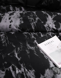 Modern Black White Marble Luxury Bedding Set (3PCS)