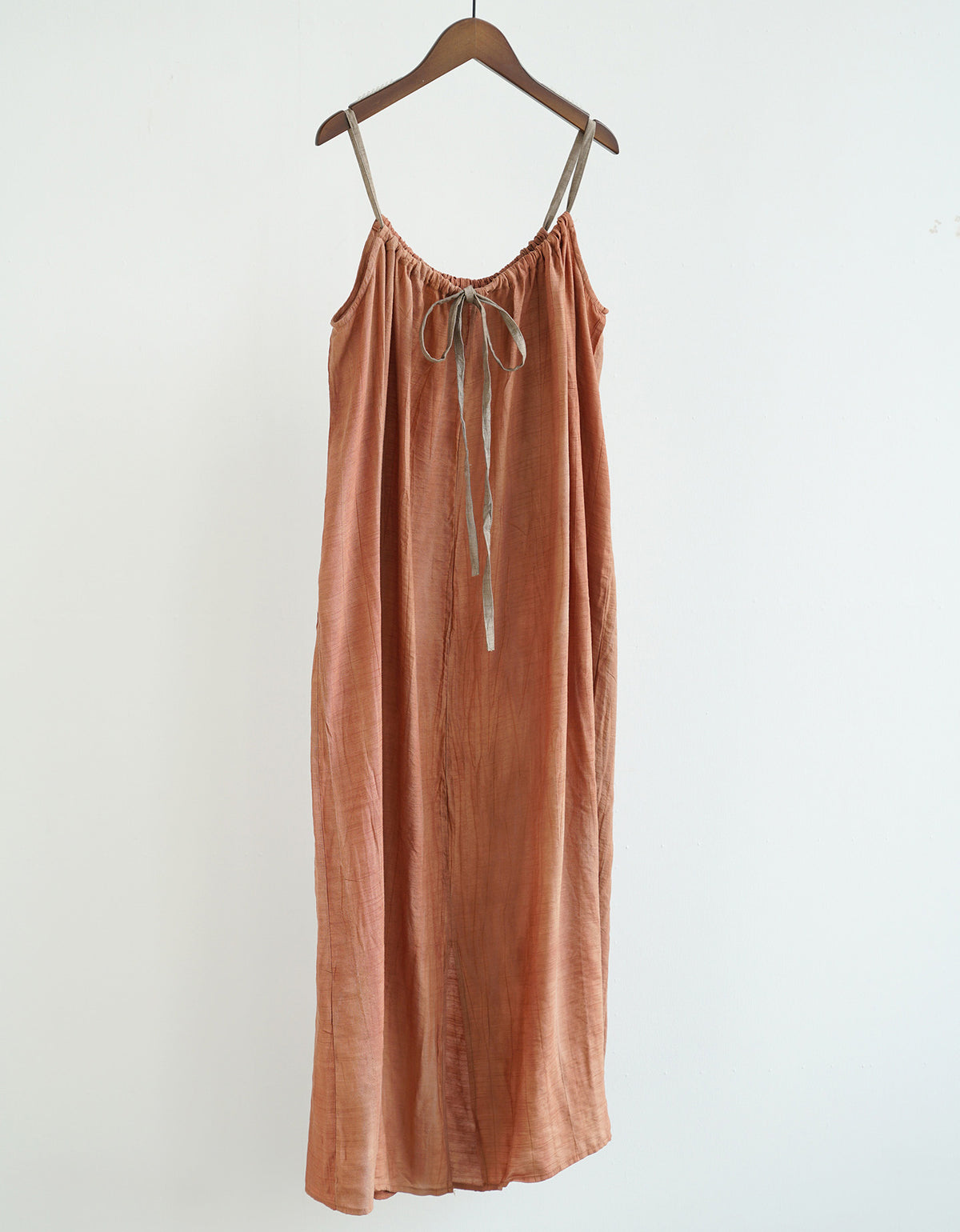 Natural Linen Wrinkled Summer Suspender Long Skirt