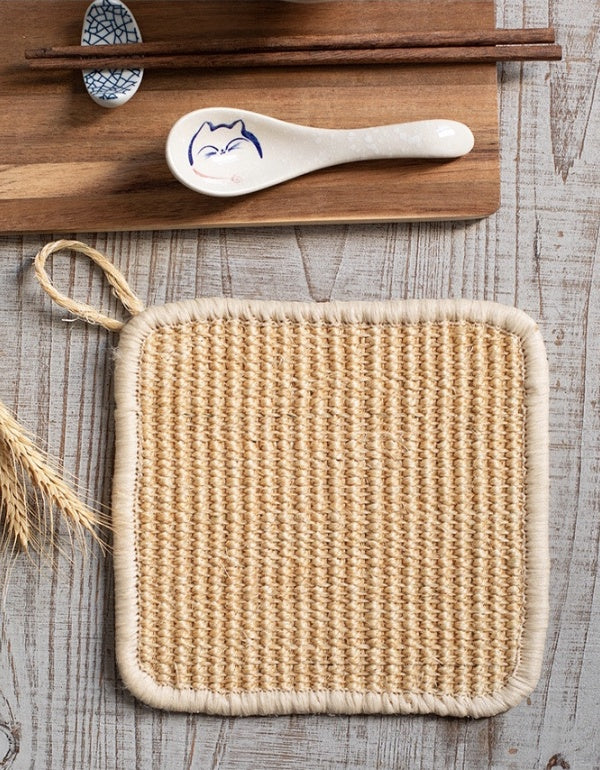 Set de table isolant épais en sisal naturel résistant aux hautes températures