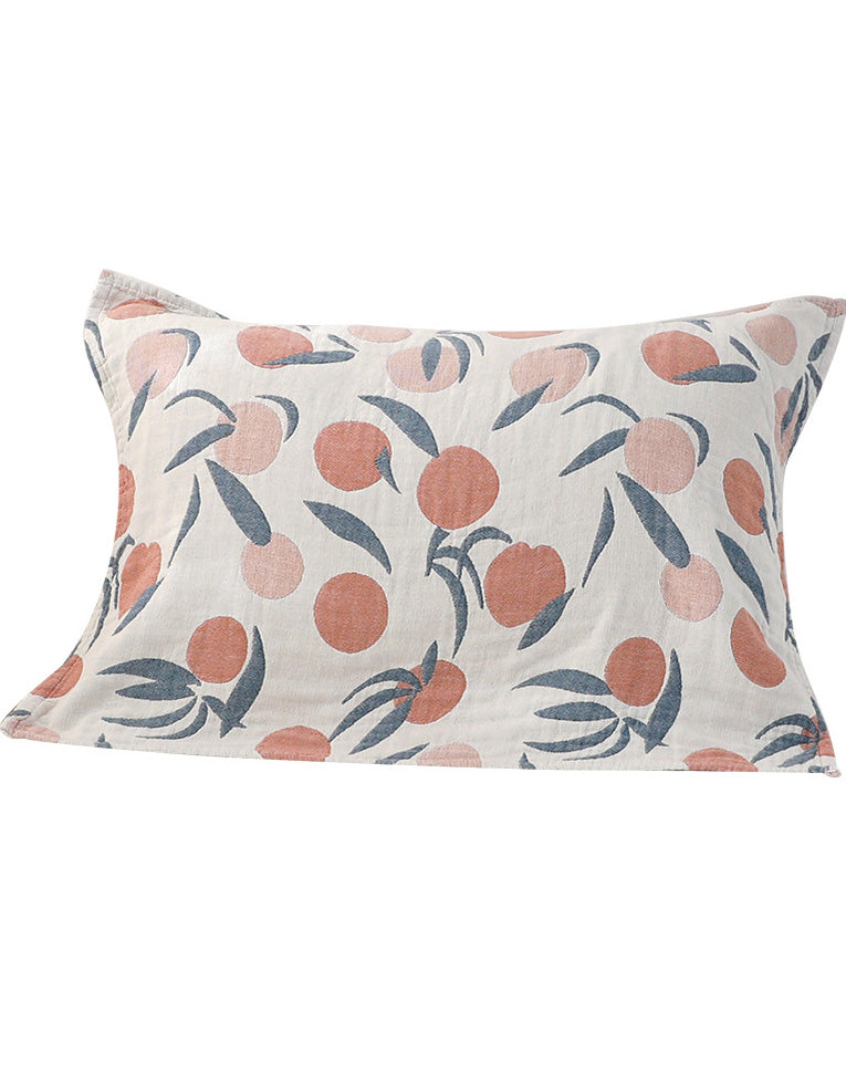 Housse de coussin en gaze de coton à motif de fruits nordiques (2 pièces)