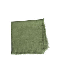 Handmade Fur Edge Solid Linen Napkin