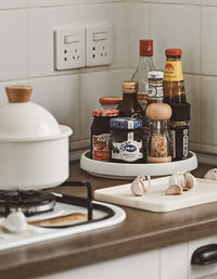 Bandeja de almacenamiento de plástico giratoria para cocina