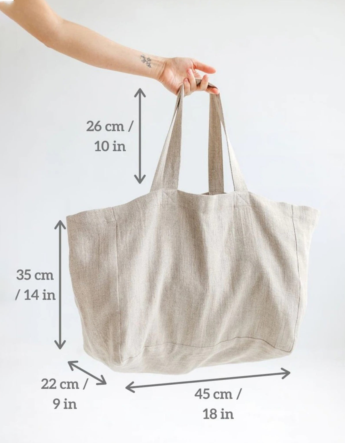 Eco-Friendly Casual Oversized Linen Tote Bag