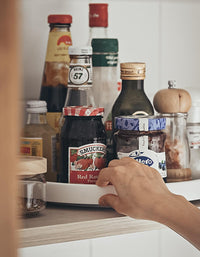 Plateau de rangement rotatif en plastique pour cuisine