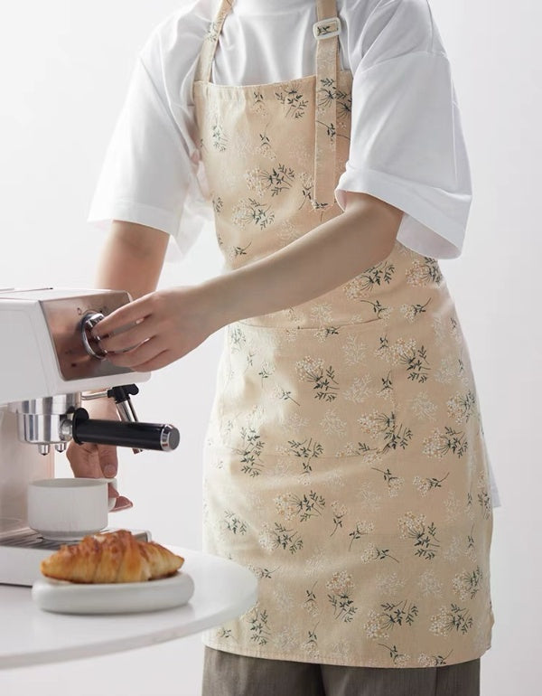 Tablier de cuisine imperméable à motif floral pastoral