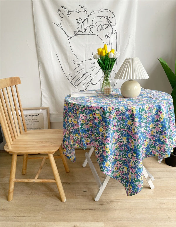 Oil Painting Tulip Floral Table Cloth