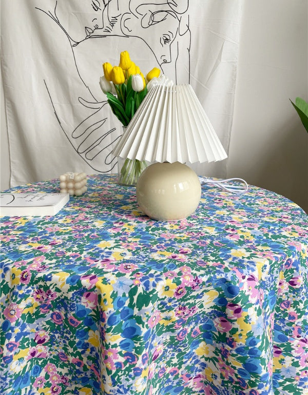 Oil Painting Tulip Floral Table Cloth