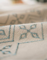 Pastoral Embroidered Cotton And Linen Tablecloth