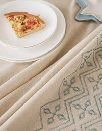 Pastoral Embroidered Cotton And Linen Tablecloth