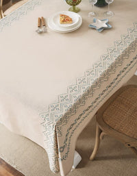 Pastoral Embroidered Cotton And Linen Tablecloth