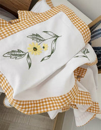 Serviettes en tissu brodées à motif de marguerites pastorales