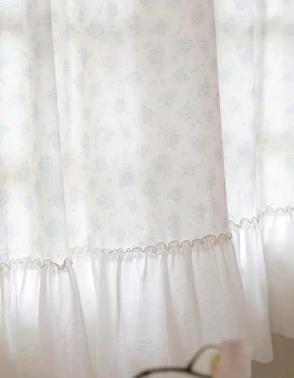 Pastoral Floral Pure Cotton Ruffle Curtains