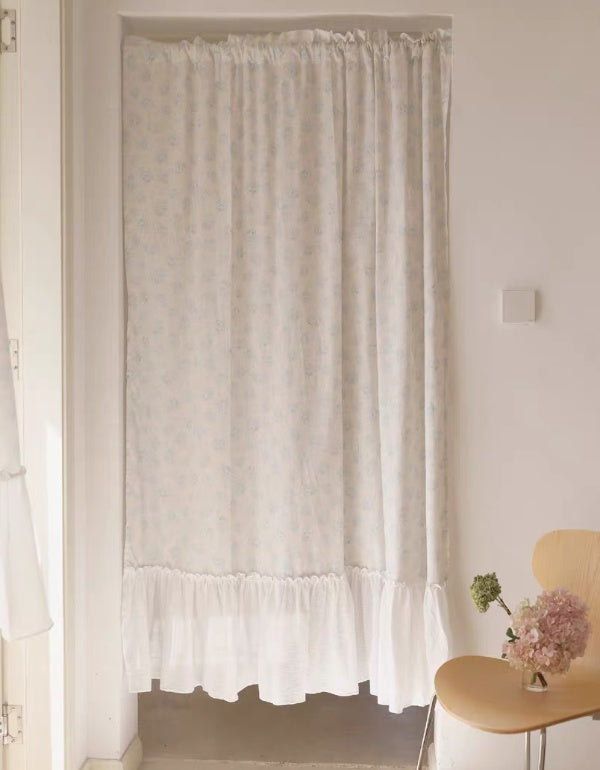 Pastoral Floral Pure Cotton Ruffle Curtains