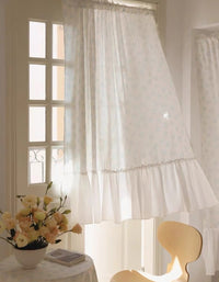 Pastoral Floral Pure Cotton Ruffle Curtains