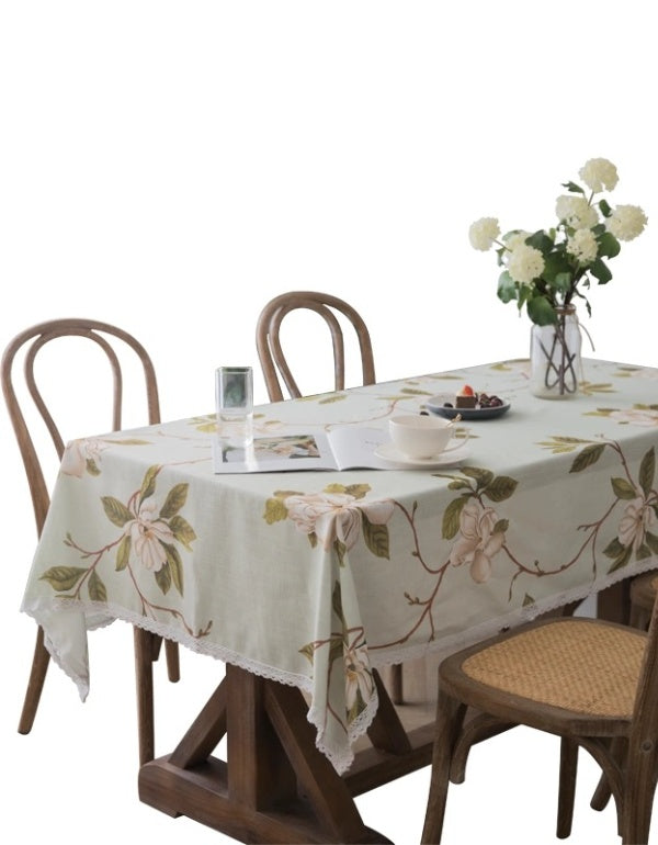 Pastoral Gardenia Cotton and Linen Table Cloth