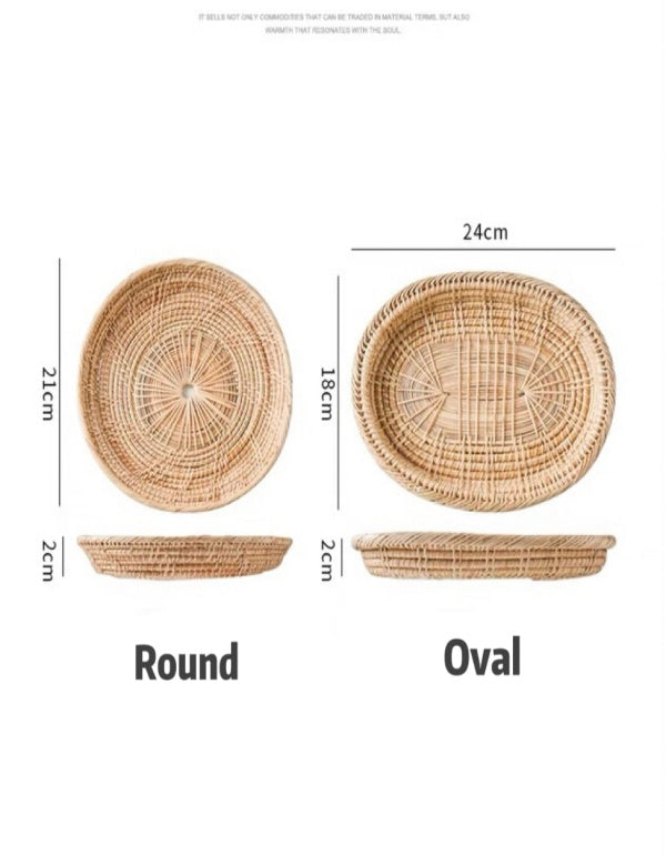 Pastoral Handmade Bamboo Weaving Tray