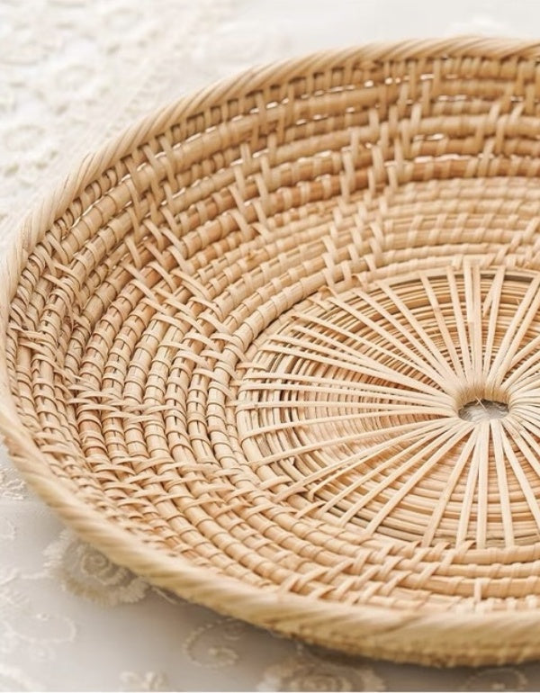 Pastoral Handmade Bamboo Weaving Tray