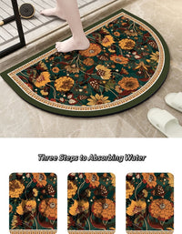 Alfombrilla de baño antideslizante de secado rápido con estampado retro pastoral