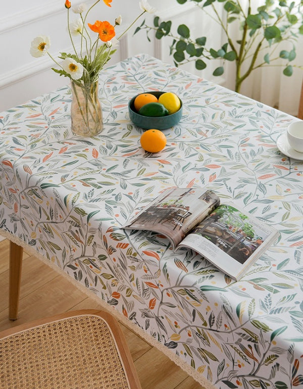 Plant Floral Pastoral Cotton And Linen Tablecloth