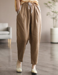 Pocket Embroidered Linen Trousers