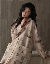 Pure Cotton Butterfly Print Pajama Dress