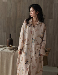 Pure Cotton Butterfly Print Pajama Dress