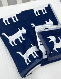 Serviette de bain en pur coton à motif de chat pour bébé