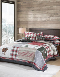 Pure Cotton Christmas Patchwork Bedding Set (3PCS)