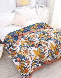 Manta de sofá con funda de cama floral de puro algodón