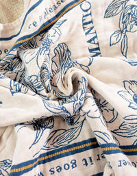 Serviette de bain réversible en pur coton à motifs floraux de couleurs mélangées