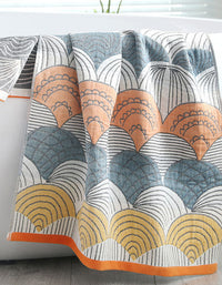 Serviette de bain en jacquard de pur coton à motif coquillage