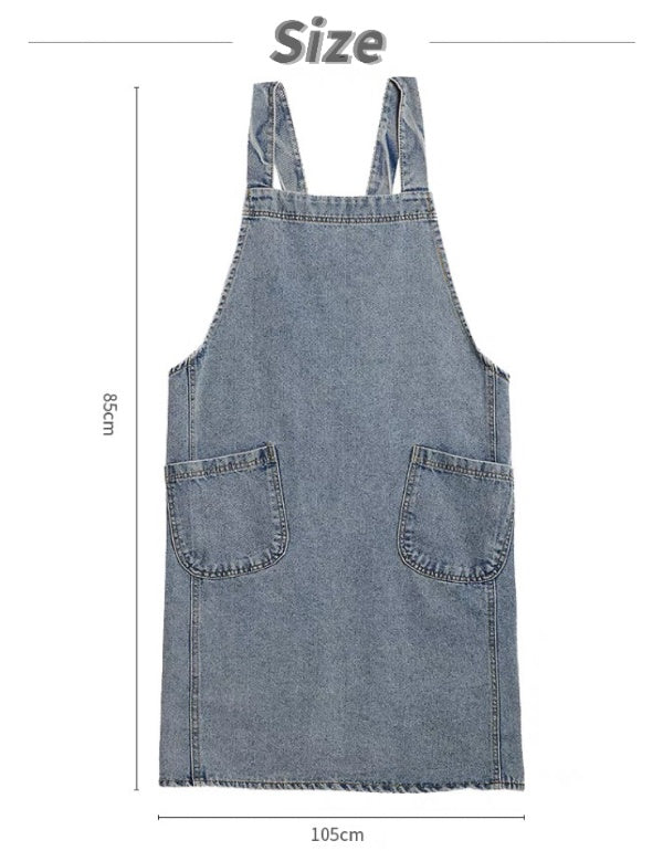 Tablier en toile de coton épais en denim pur