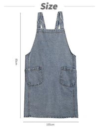 Tablier en toile de coton épais en denim pur