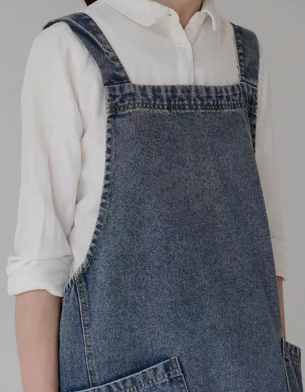 Tablier en toile de coton épais en denim pur