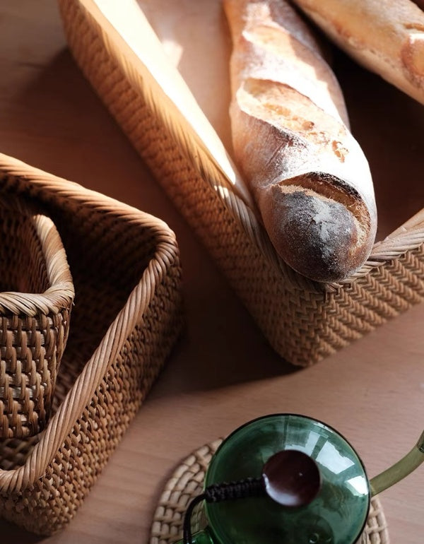 Panier de rangement en rotin tressé