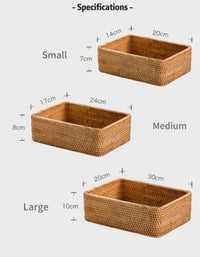 Panier de rangement en rotin tressé